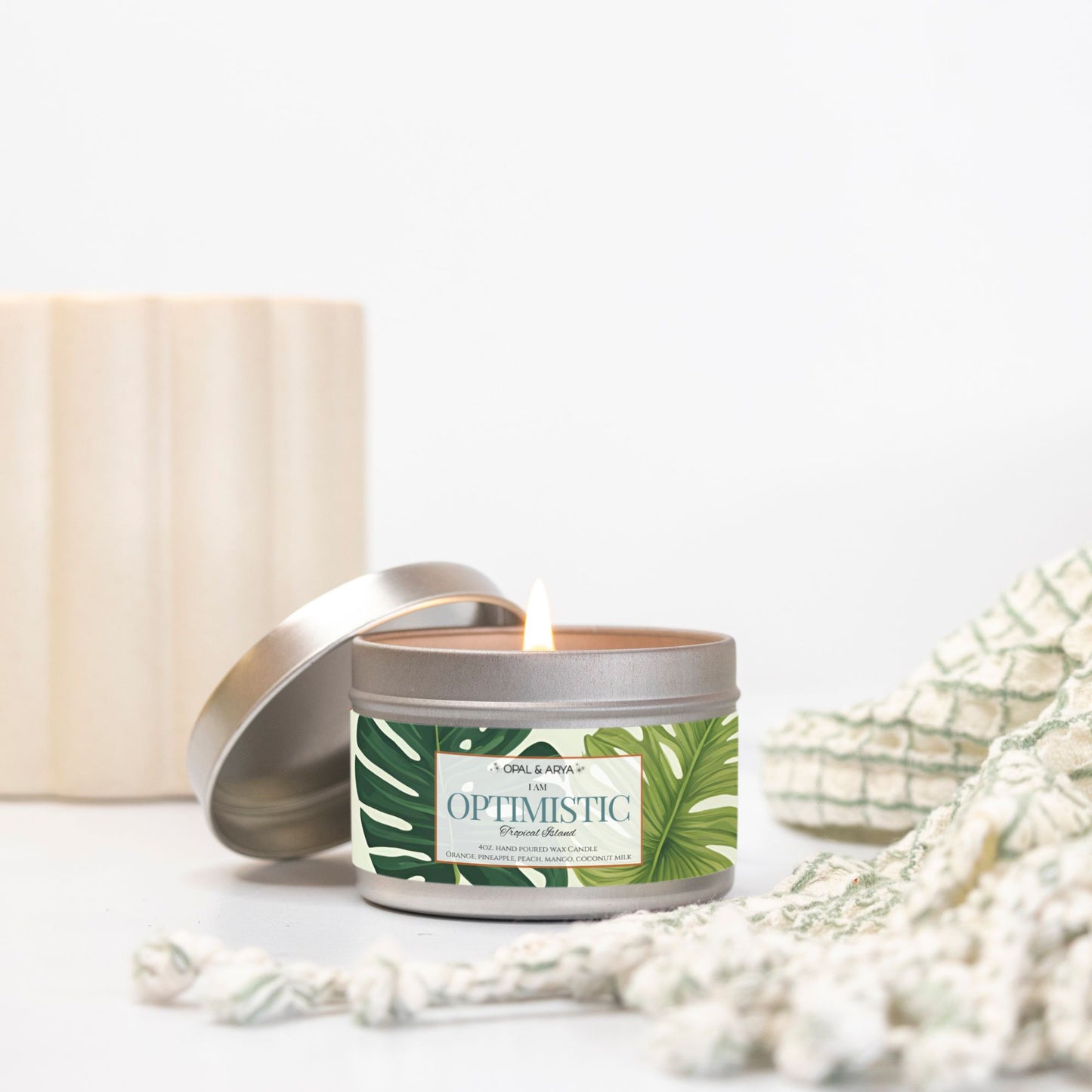 Tropical Island 4oz Tin Candle - OPTIMISTIC