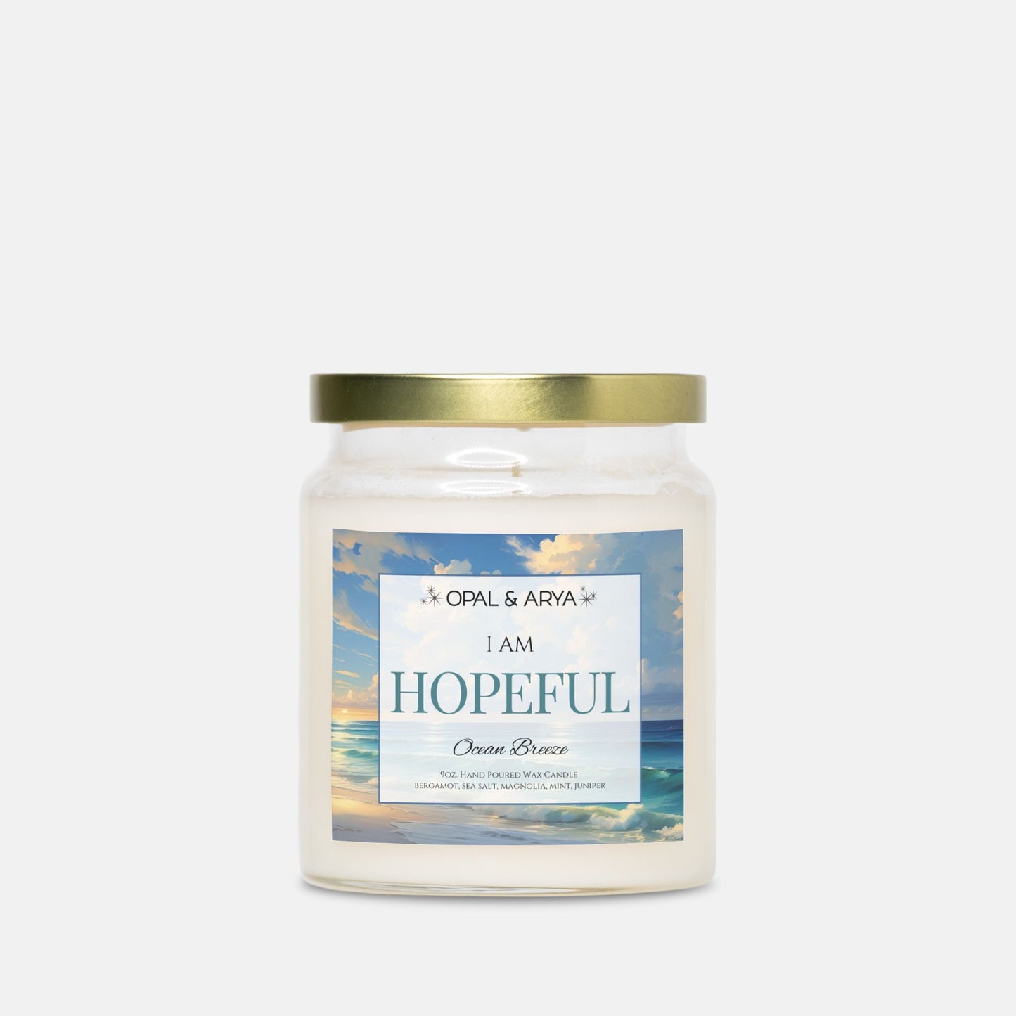 Ocean Breeze - Hopeful - 9oz Apothecary Jar Candle