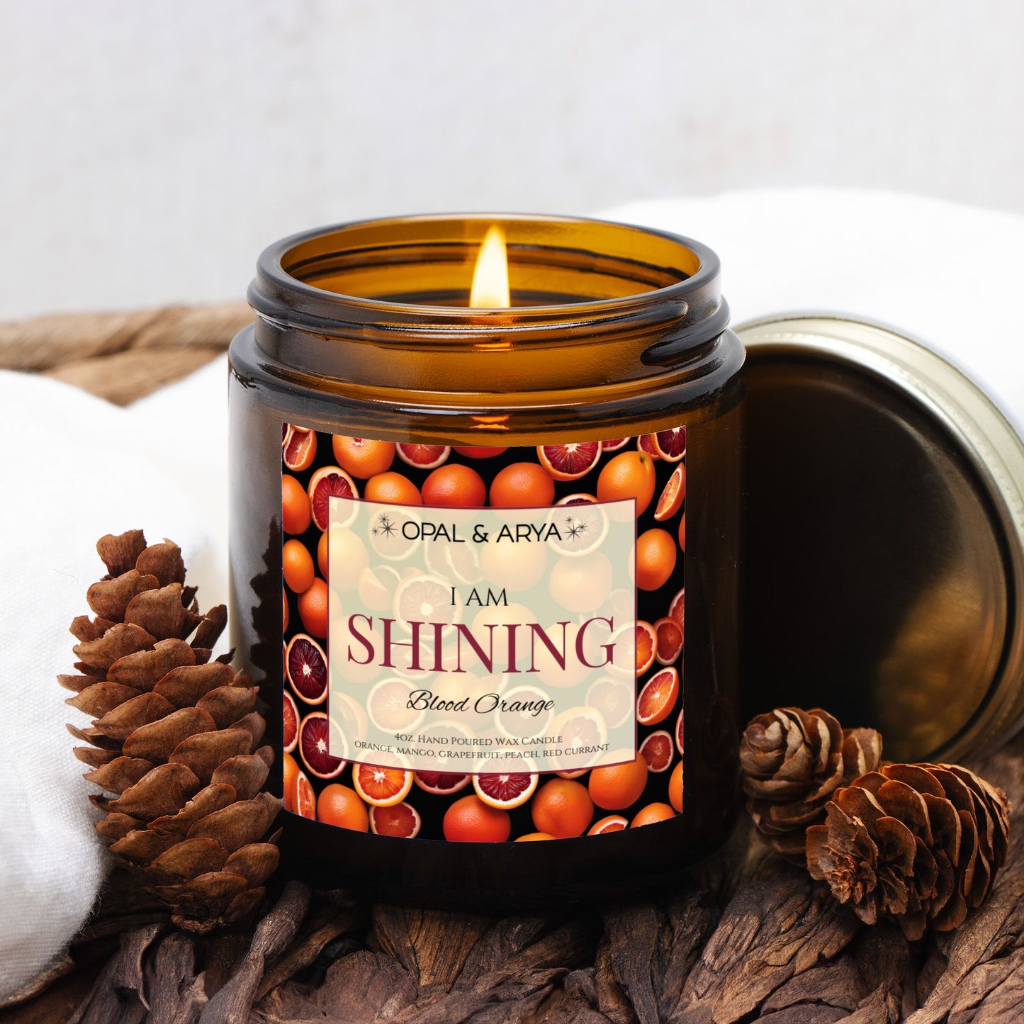 Blood Orange - Shining - 4oz Amber Jar Candle