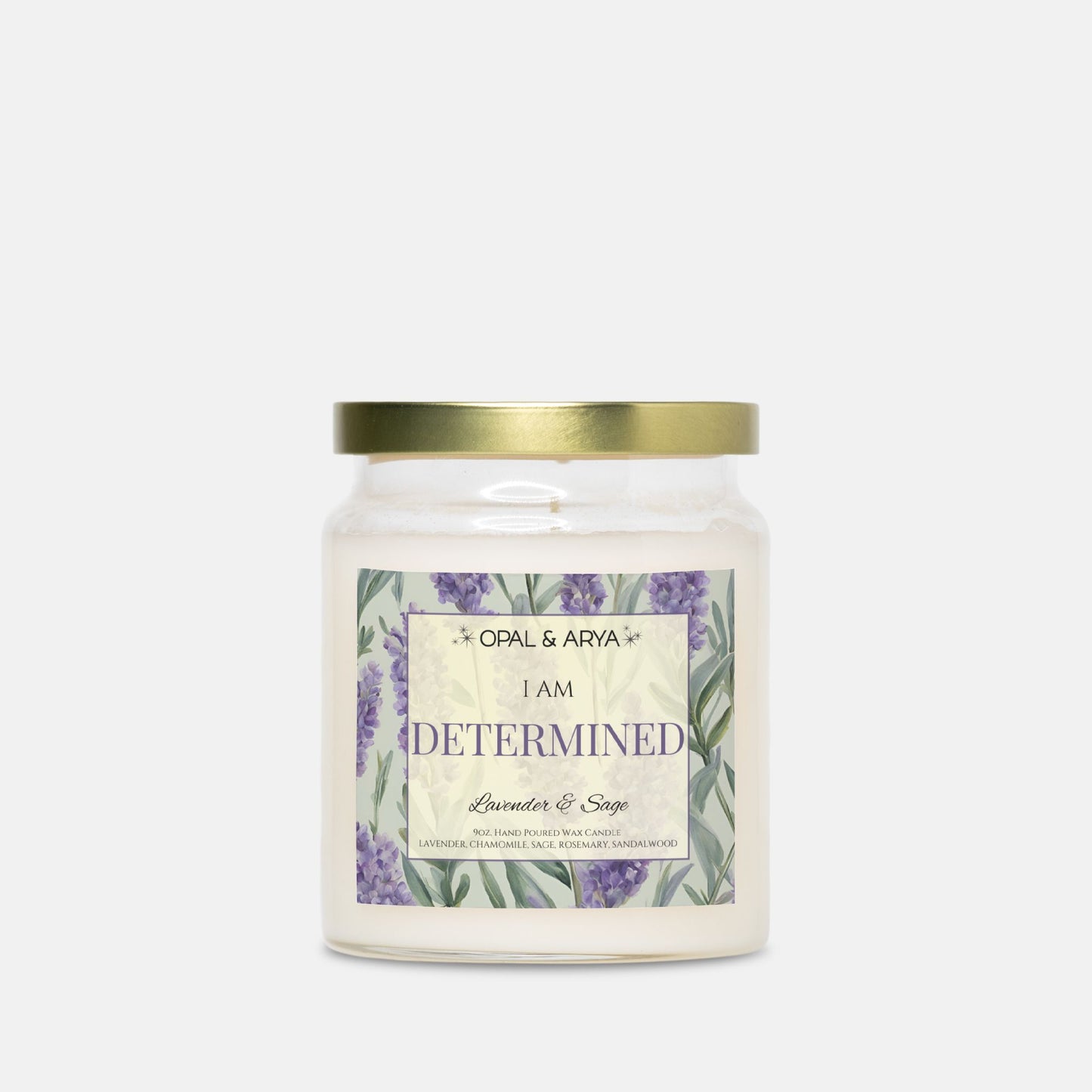 Lavender & Sage - Determined - 9oz Apothecary Jar Candle