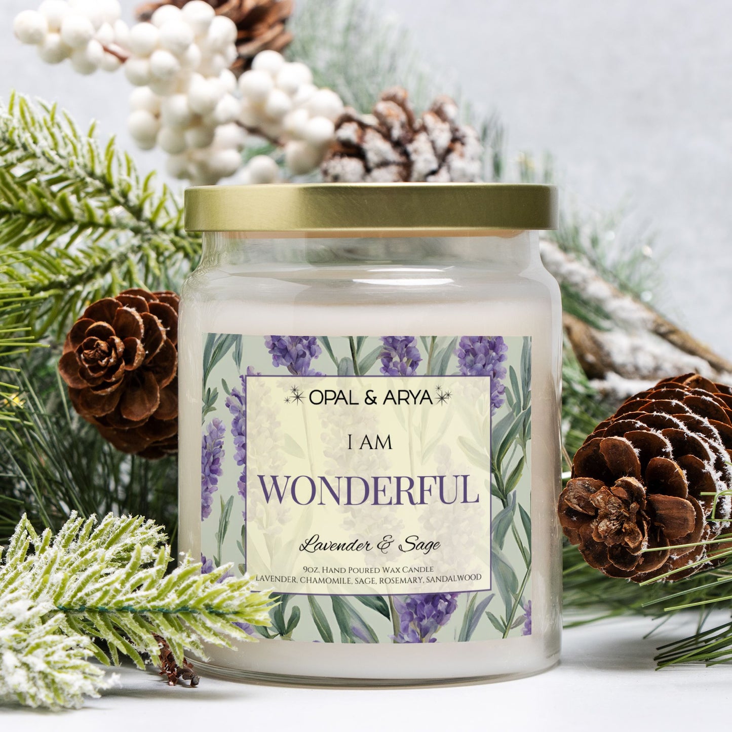 Lavender & Sage - Wonderful - 9oz Apothecary Jar Candle