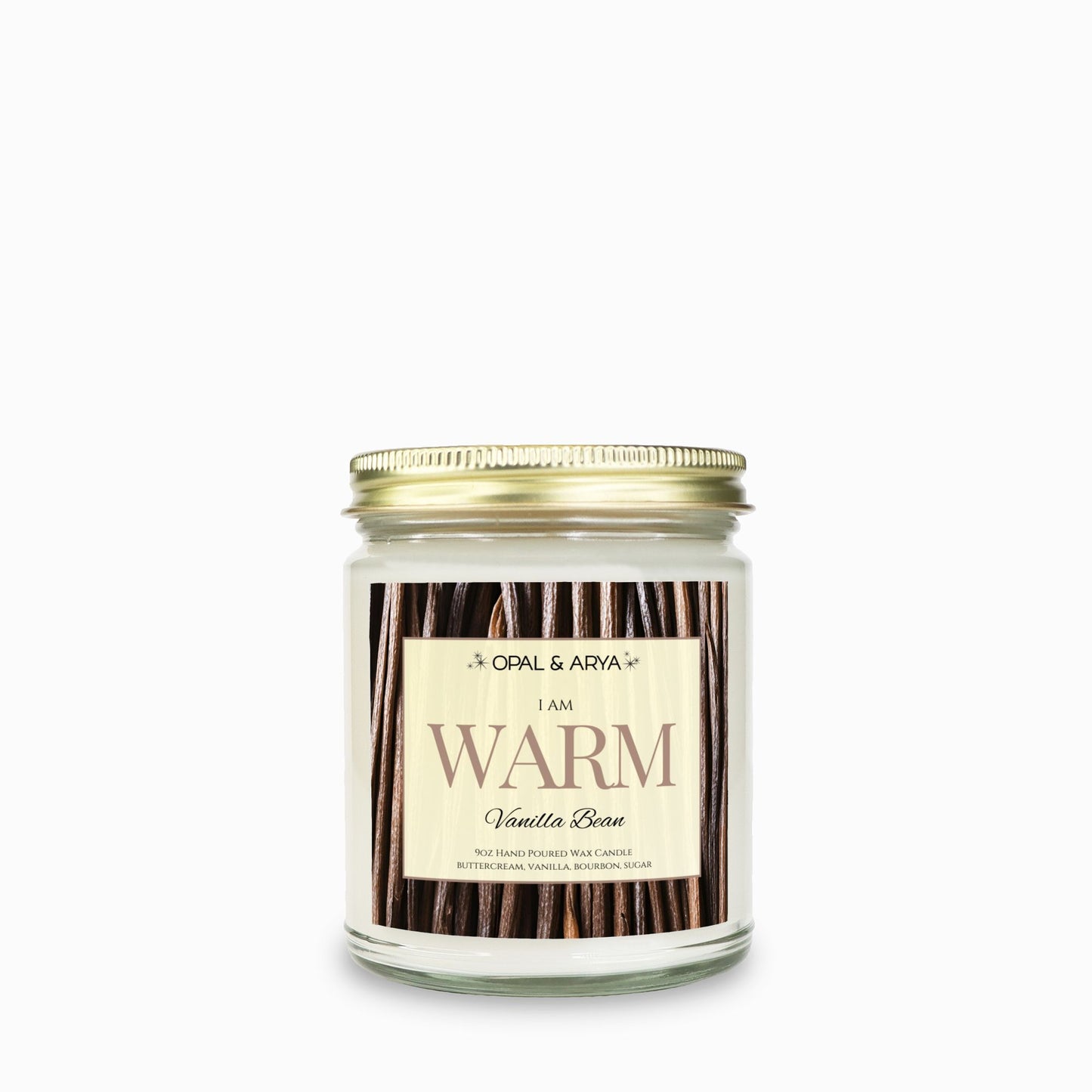 Vanilla Bean 9oz Clear Jar Candle - WARM