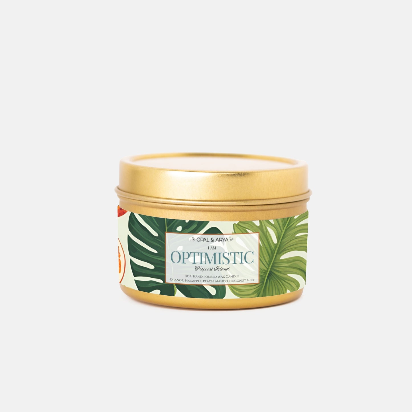 Tropical Island 4oz Tin Candle - OPTIMISTIC