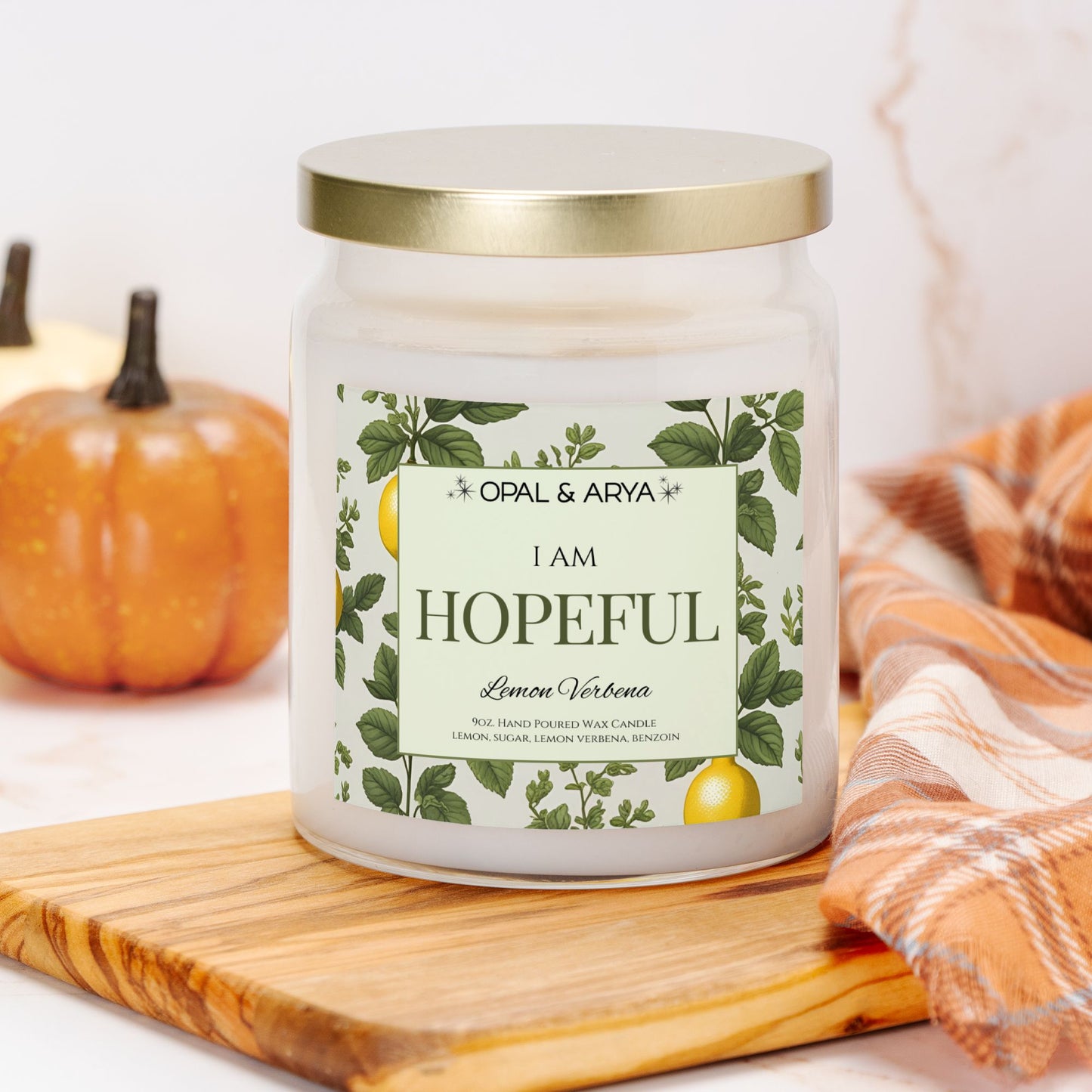 Lemon Verbena - Hopeful - 9oz Apothecary Jar Candle