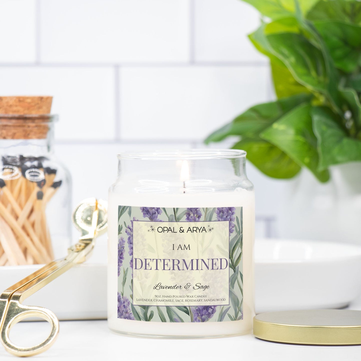 Lavender & Sage - Determined - 9oz Apothecary Jar Candle