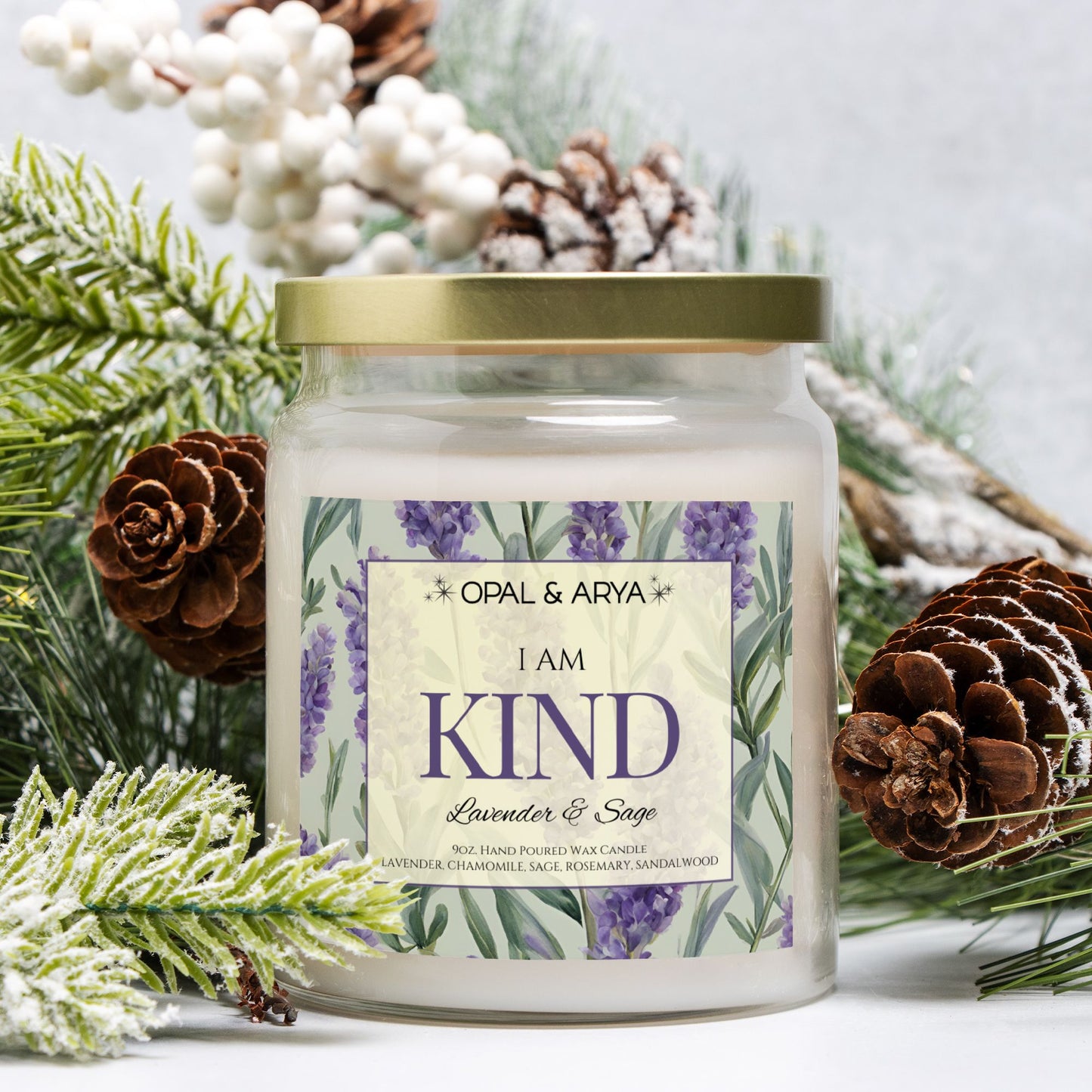 Lavender & Sage - Kind - 9oz Apothecary Jar Candle
