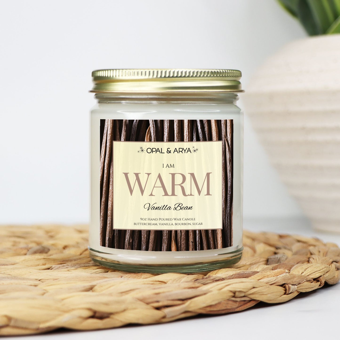Vanilla Bean 9oz Clear Jar Candle - WARM