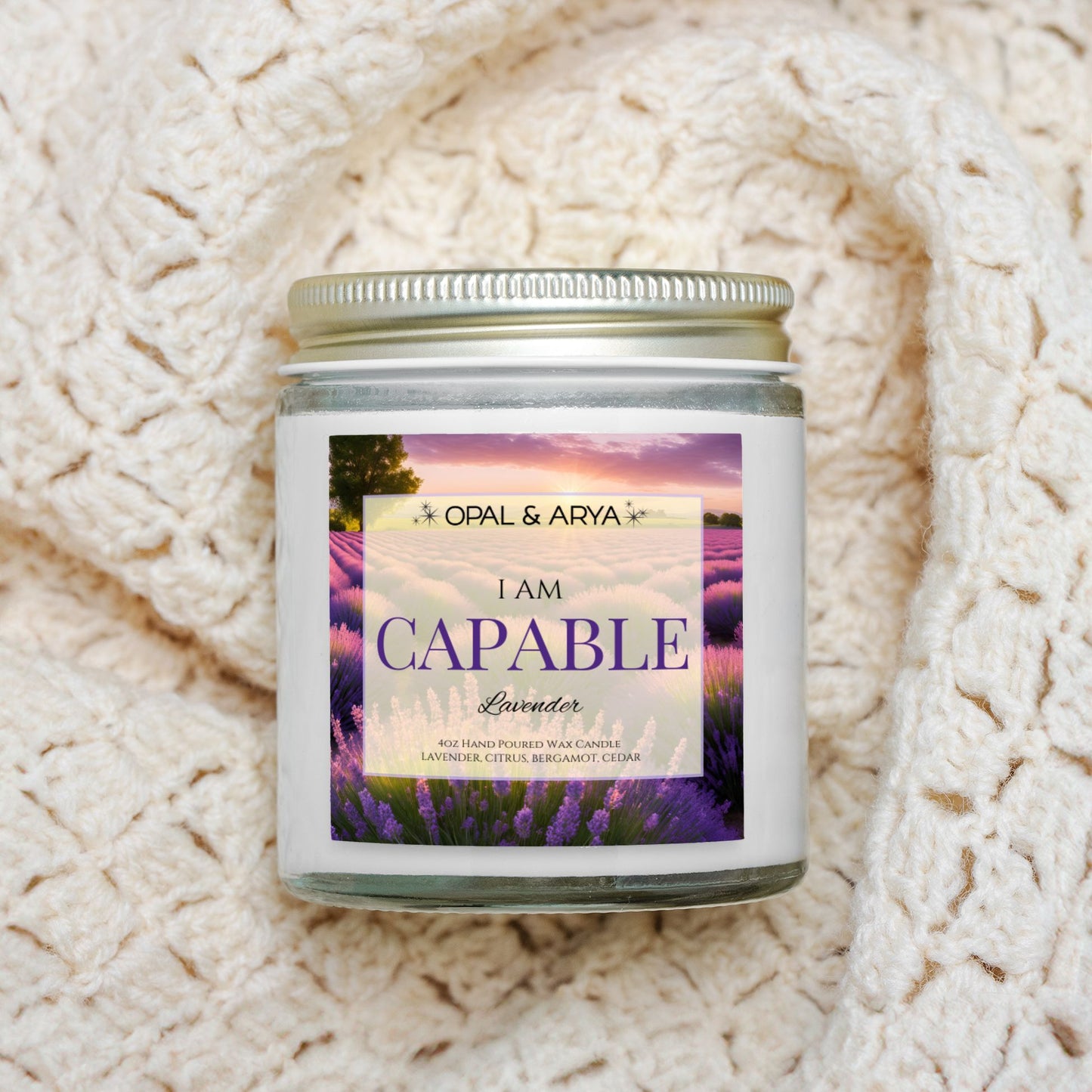 4oz Lavender Clear Jar Candle - CAPABLE