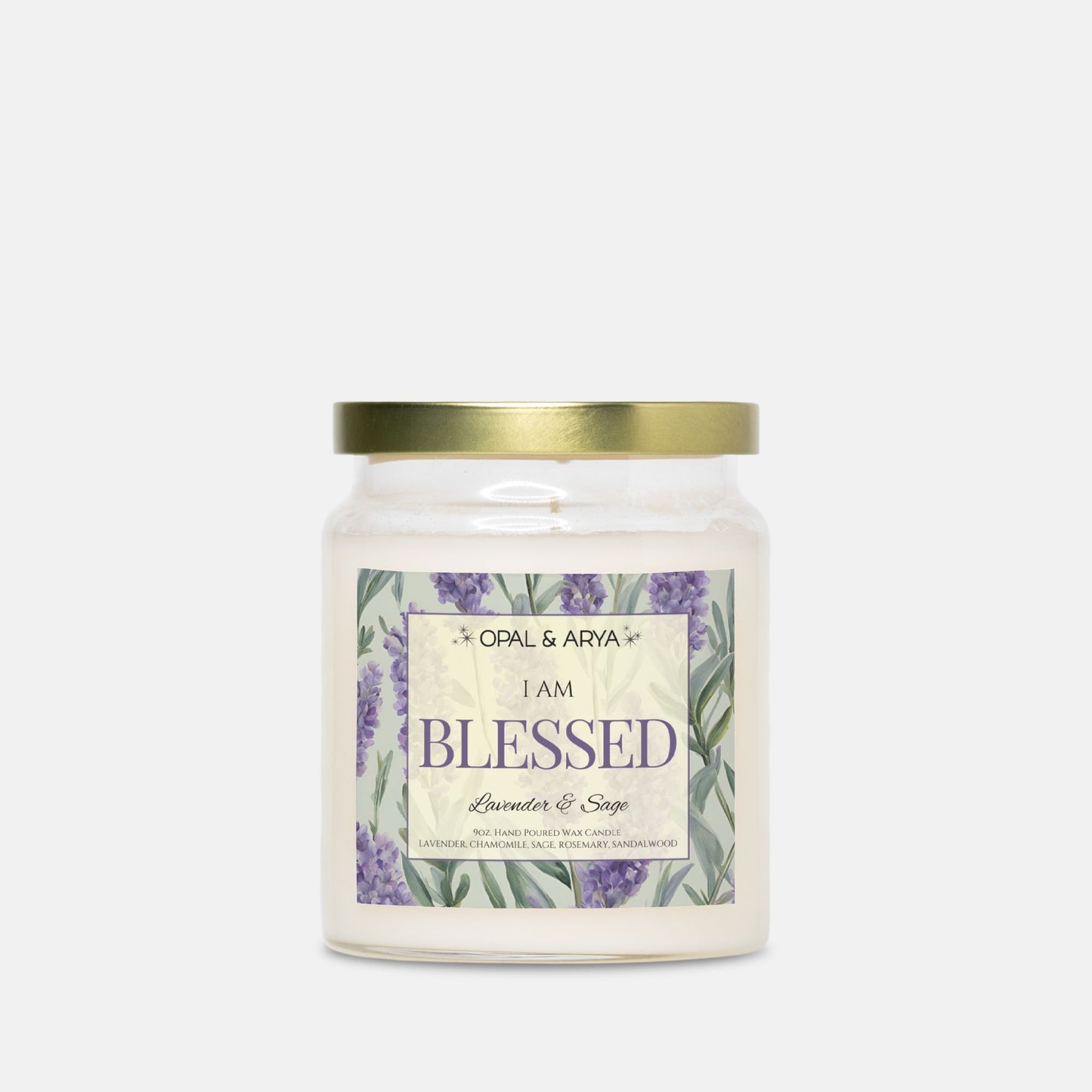 Lavender & Sage - Blessed - 9oz Apothecary Jar Candle