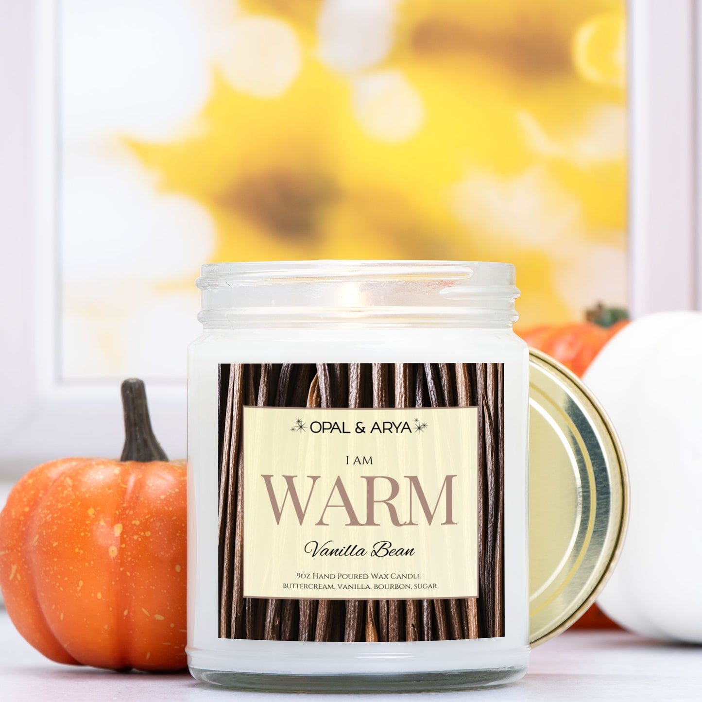 Vanilla Bean 9oz Clear Jar Candle - WARM