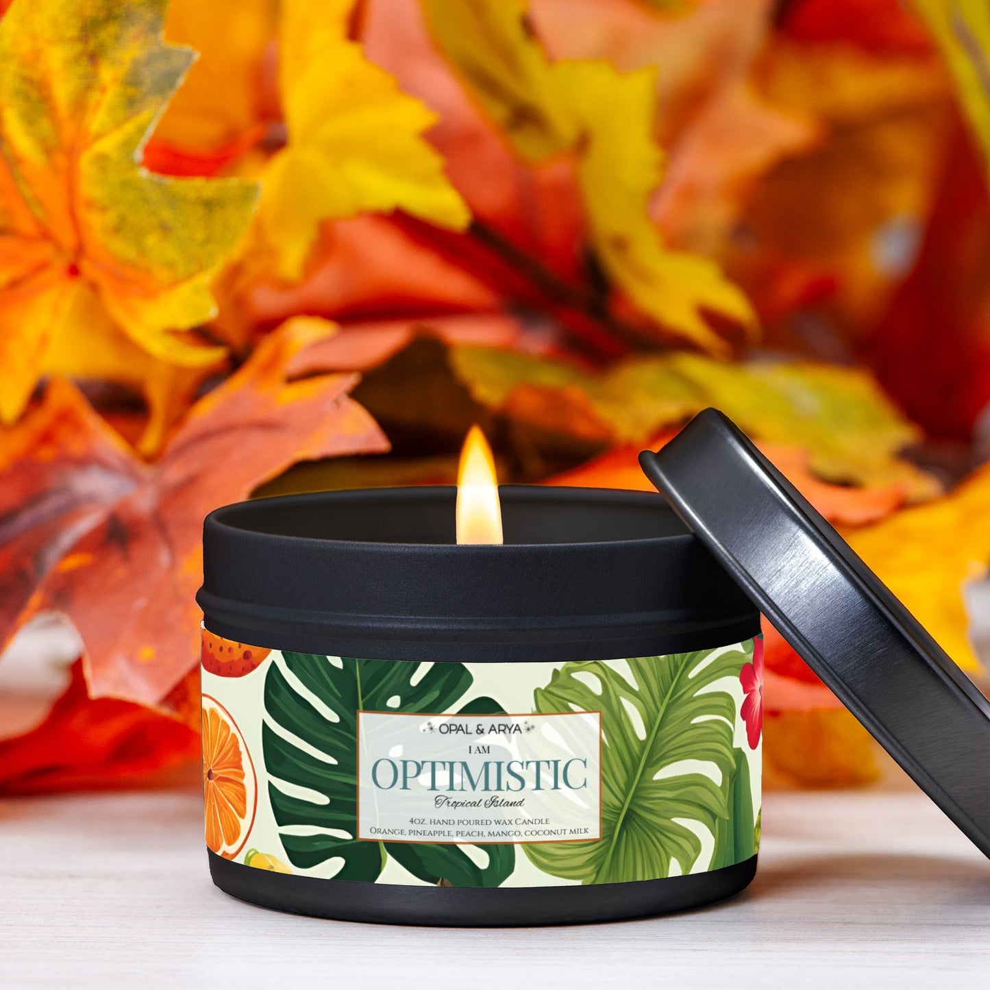 Tropical Island 4oz Tin Candle - OPTIMISTIC