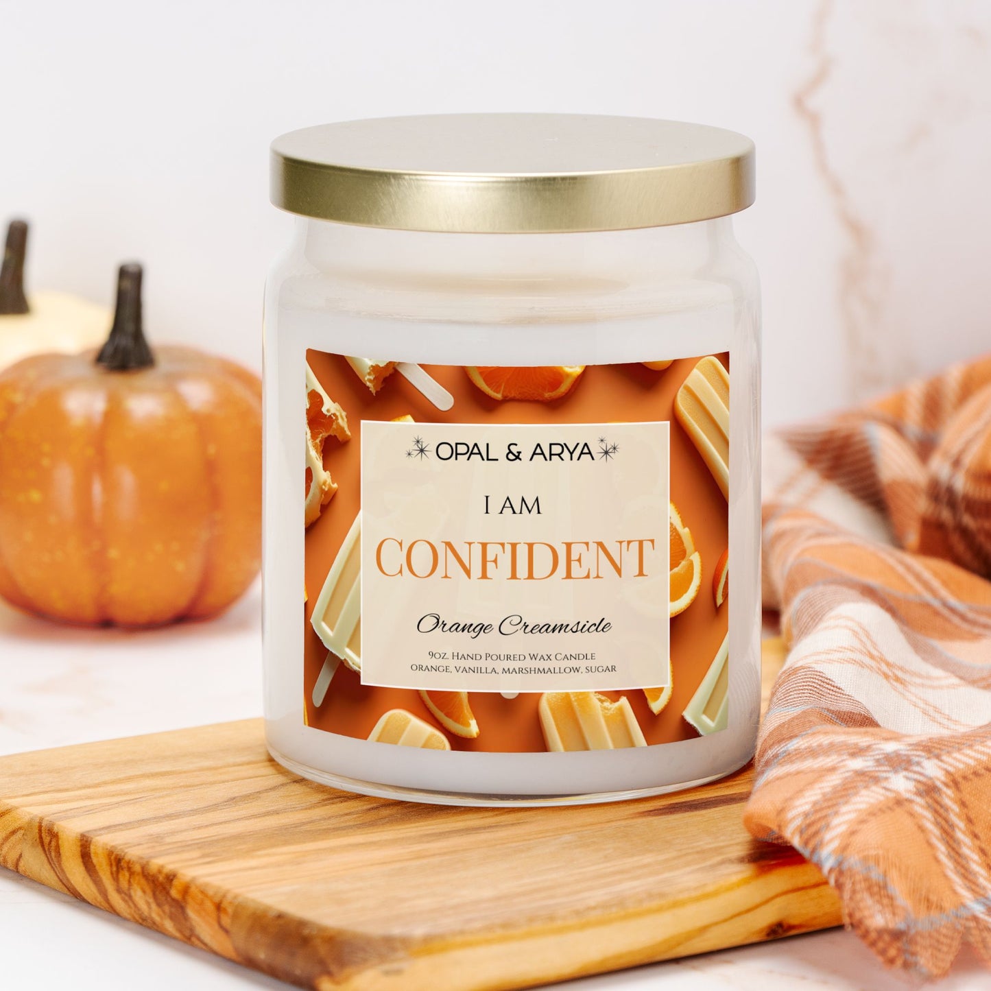 Orange Creamsicle - Confident - 9oz Apothecary Jar Candle