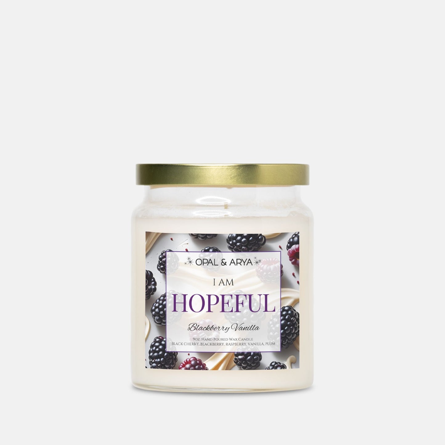Blackberry Vanilla - Hopeful - 9oz Apothecary Jar Candle
