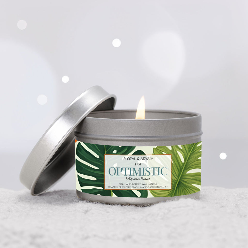 Tropical Island 4oz Tin Candle - OPTIMISTIC