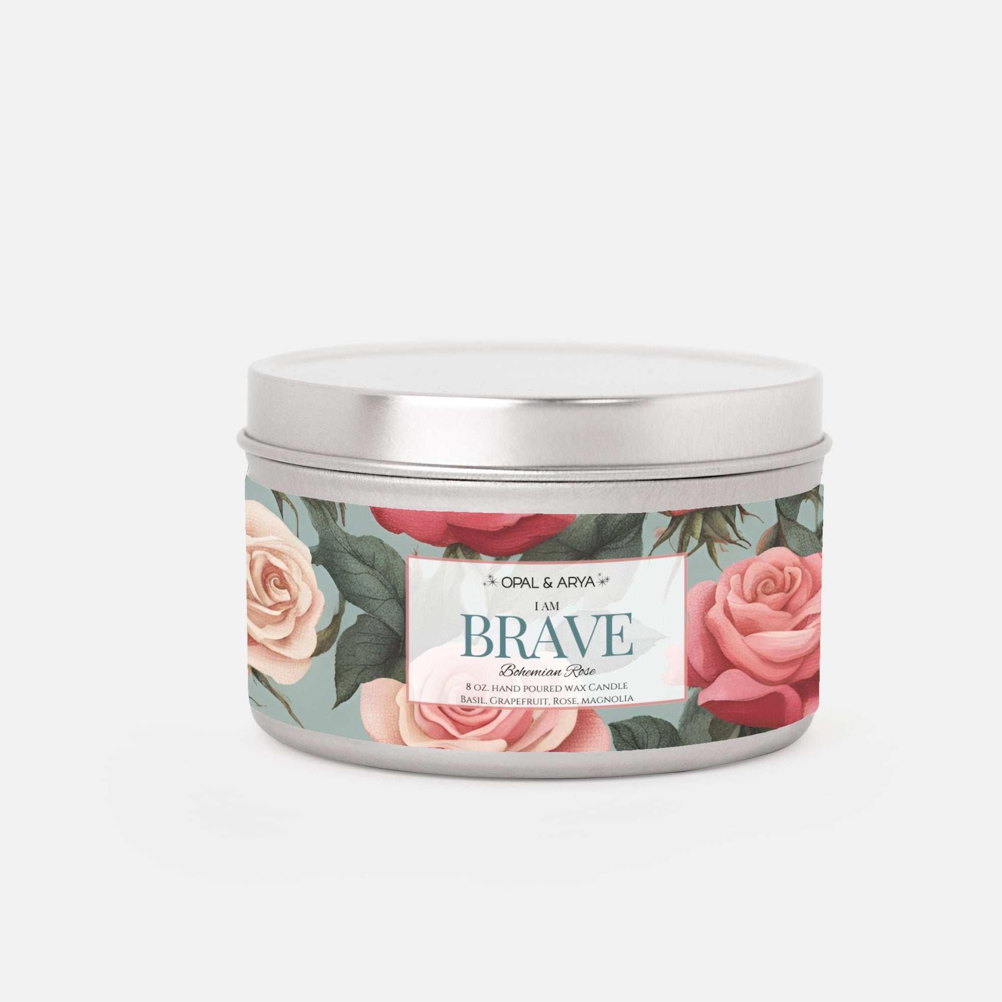 Bohemian Rose - Brave - 8oz Tin Candle