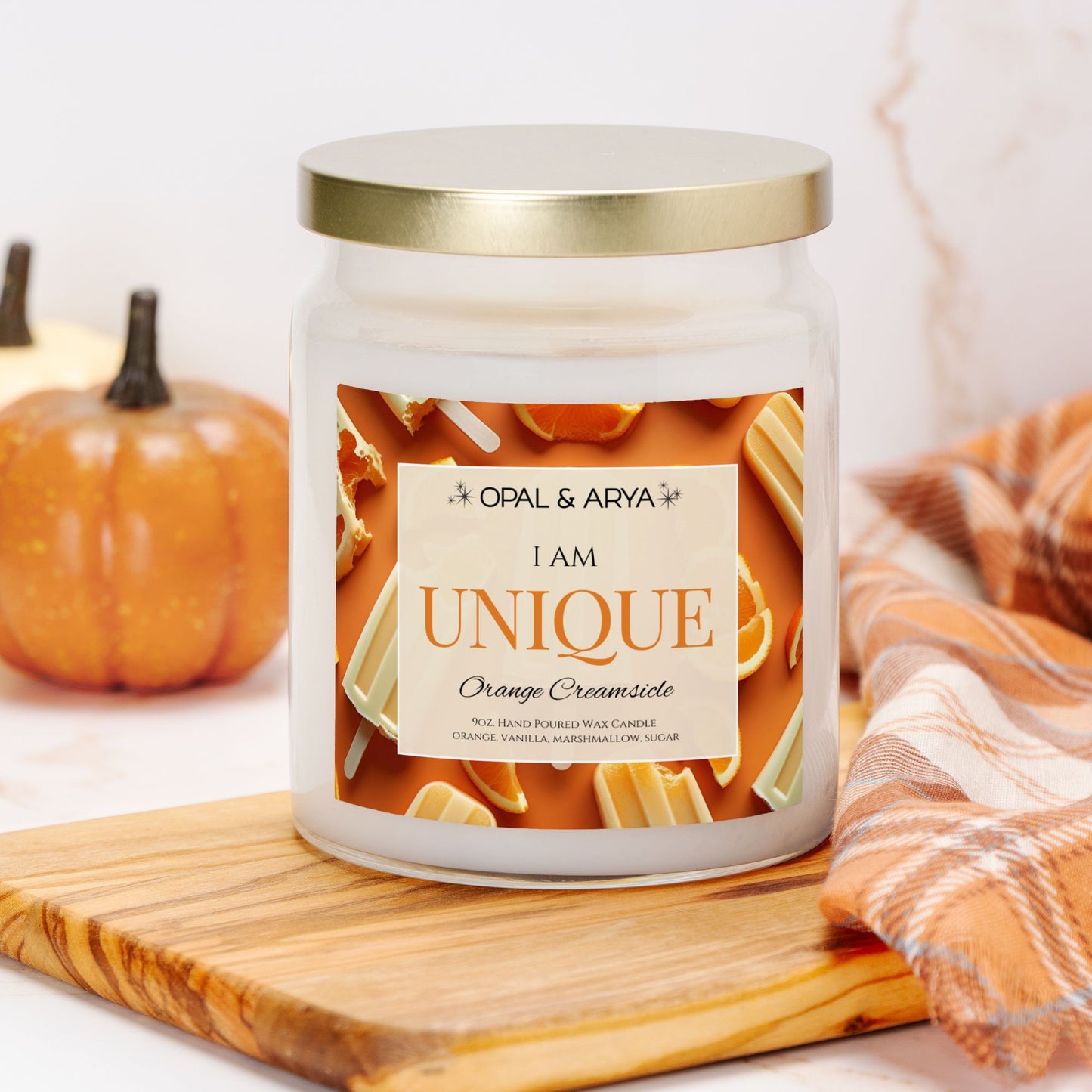 Orange Creamsicle - Unique - 9oz Apothecary Jar Candle