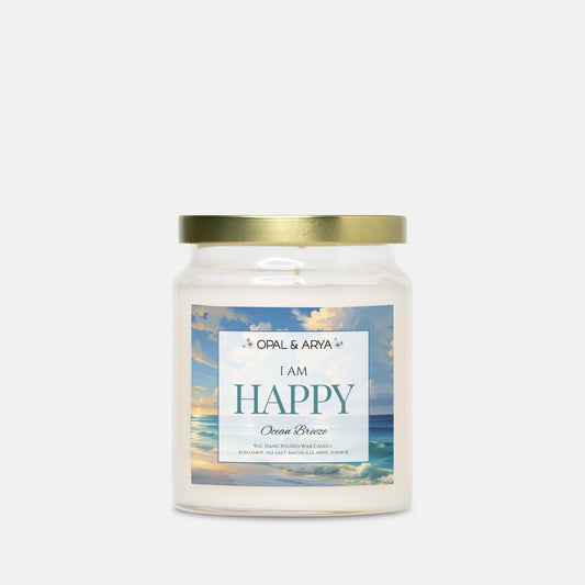 Ocean Breeze - Happy - 9oz Apothecary Jar Candle