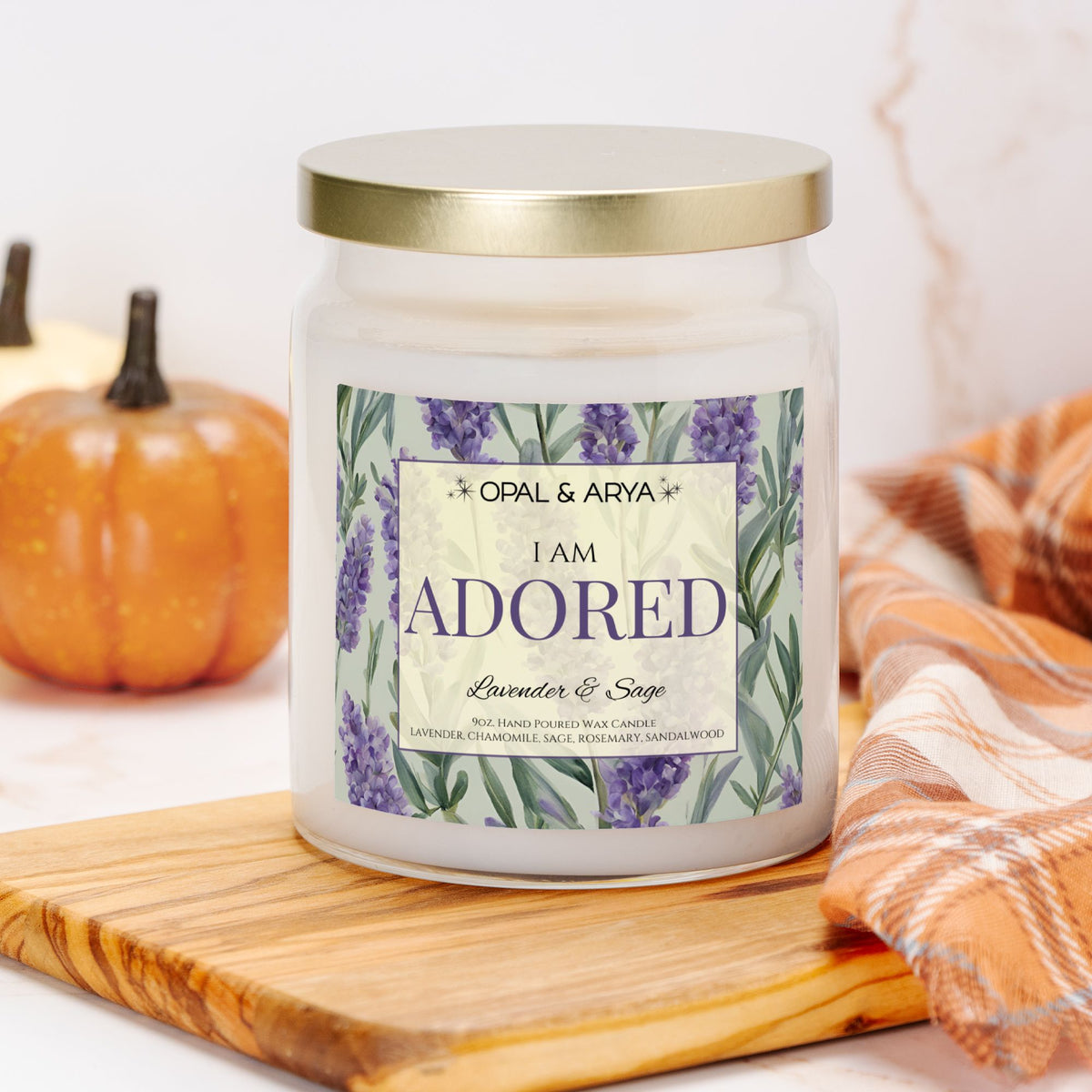 Lavender & Sage - Adored - 9oz Apothecary Jar Candle