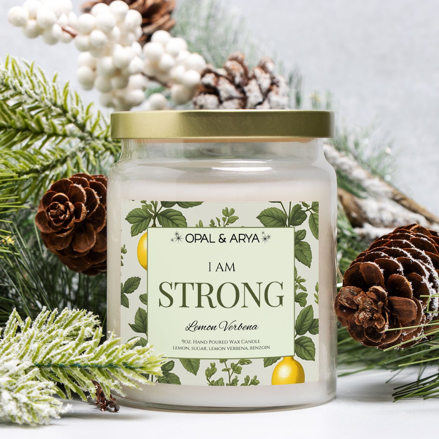 Lemon Verbena - Strong - 9oz Apothecary Jar Candle