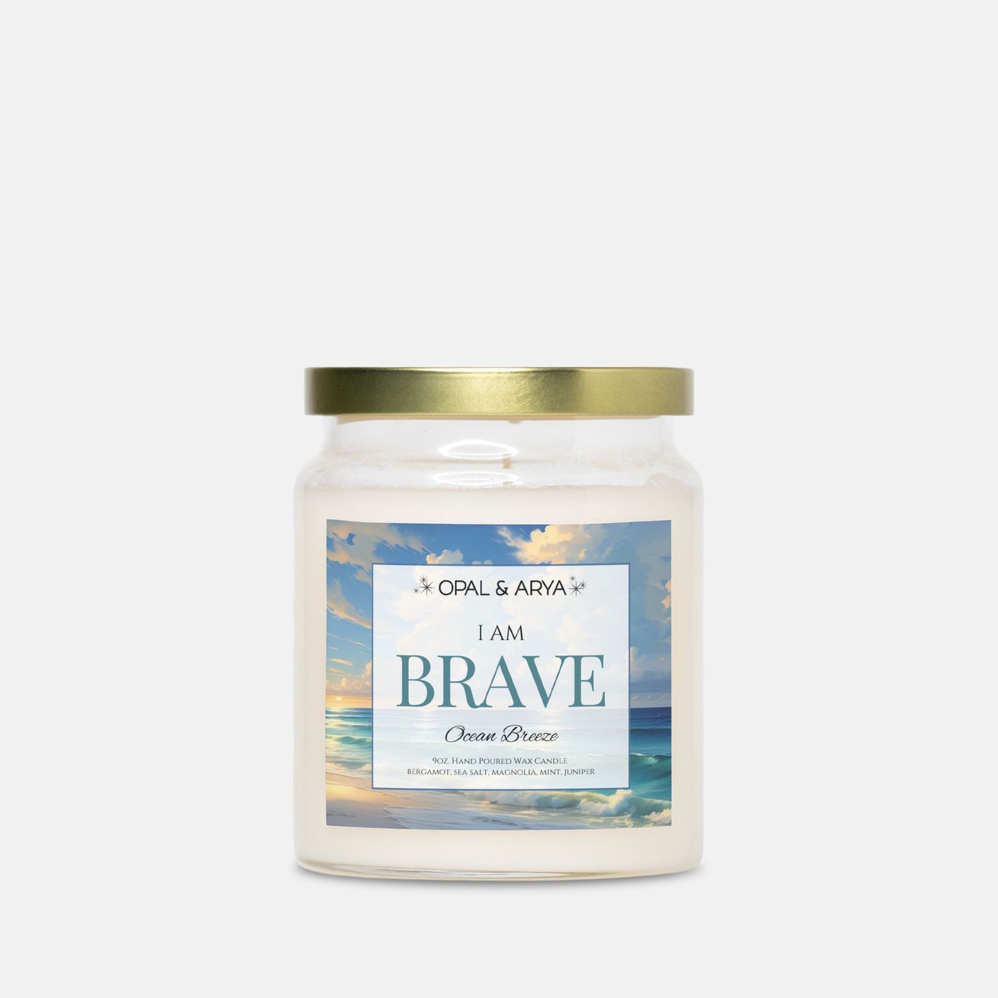 Ocean Breeze - Brave - 9oz Apothecary Jar Candle