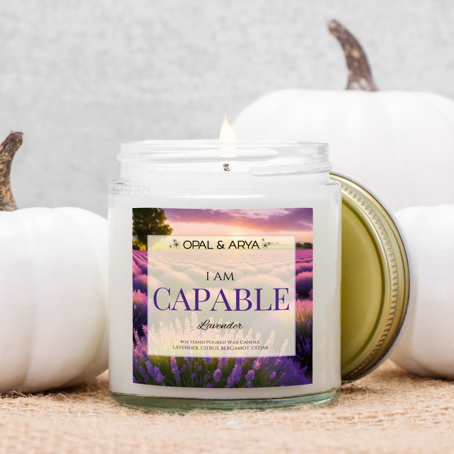 4oz Lavender Clear Jar Candle - CAPABLE