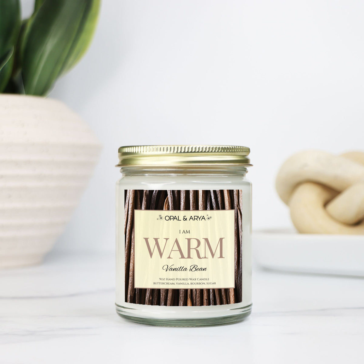 Vanilla Bean 9oz Clear Jar Candle - WARM