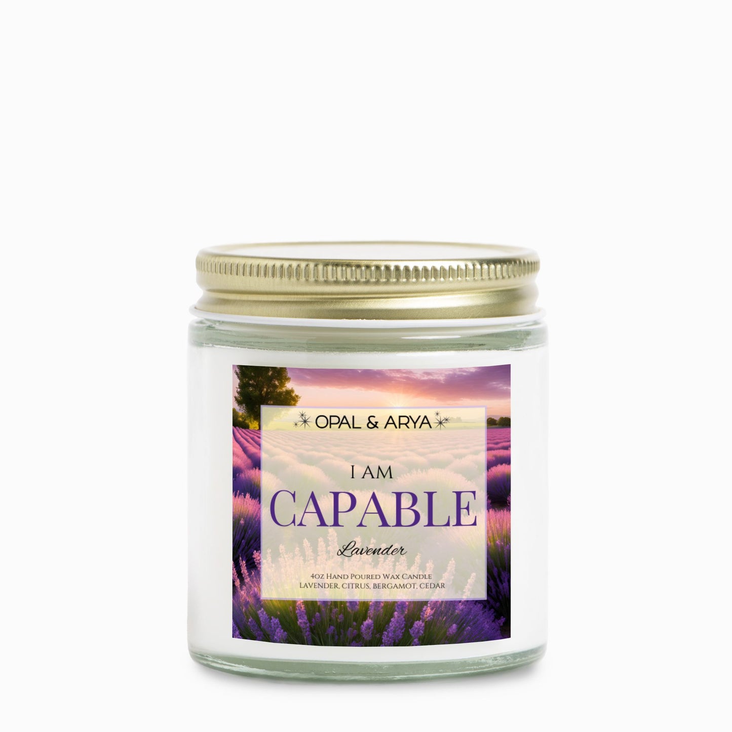 4oz Lavender Clear Jar Candle - CAPABLE