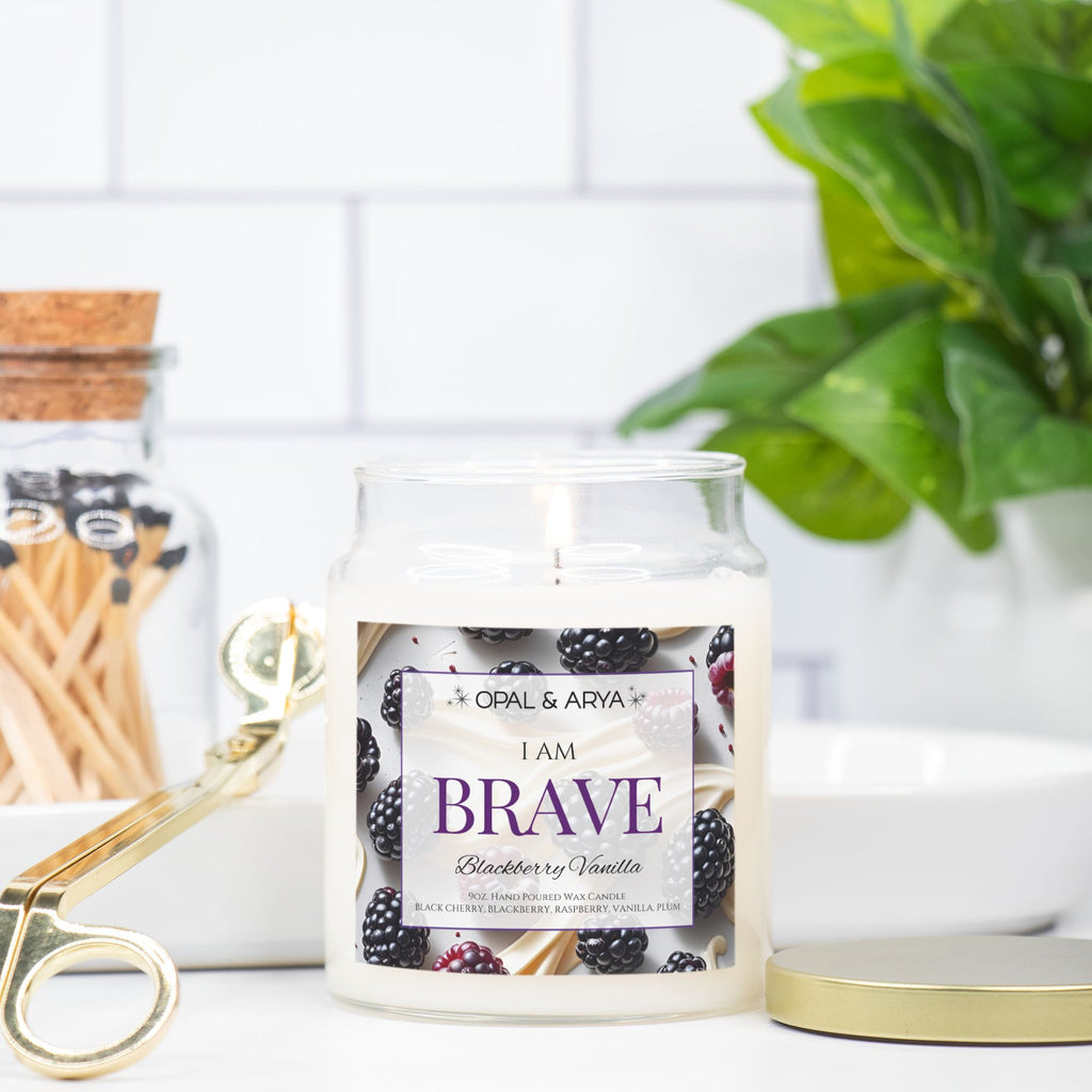 Blackberry Vanilla - Brave - 9oz Apothecary Jar Candle