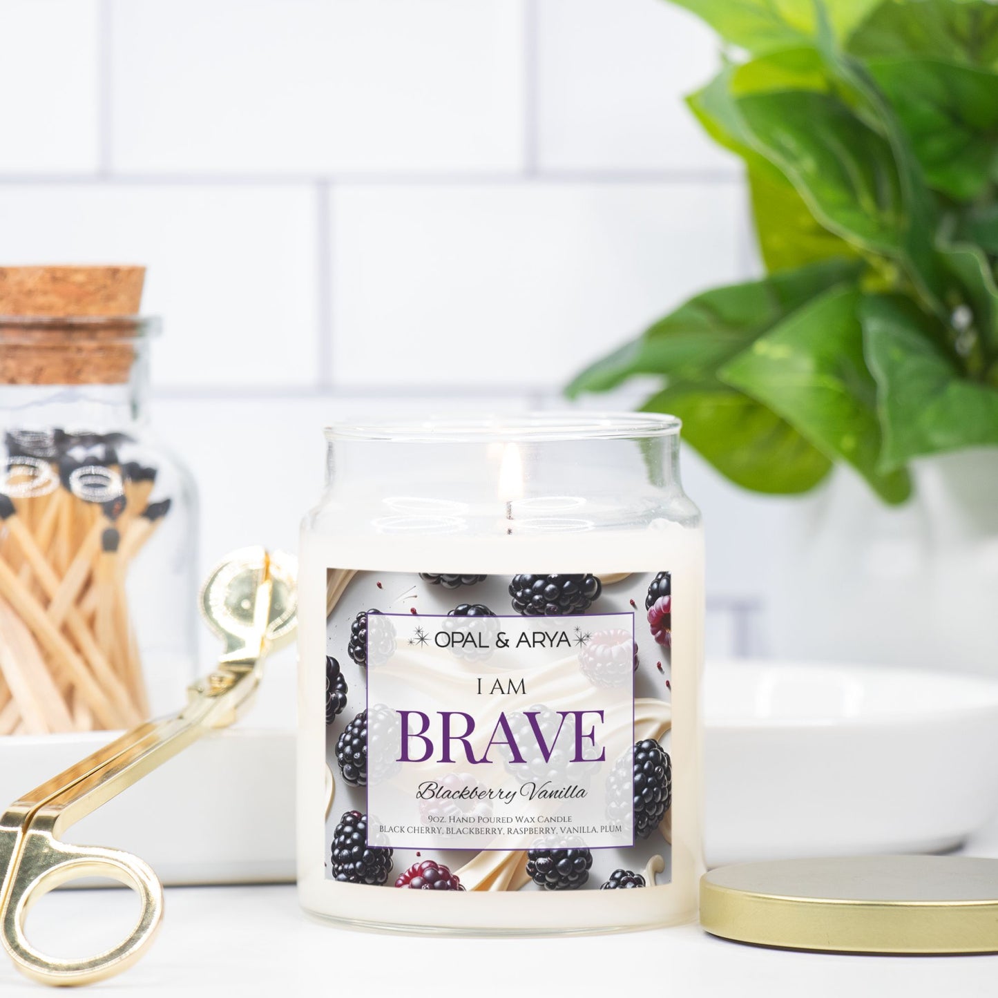 Blackberry Vanilla - Brave - 9oz Apothecary Jar Candle