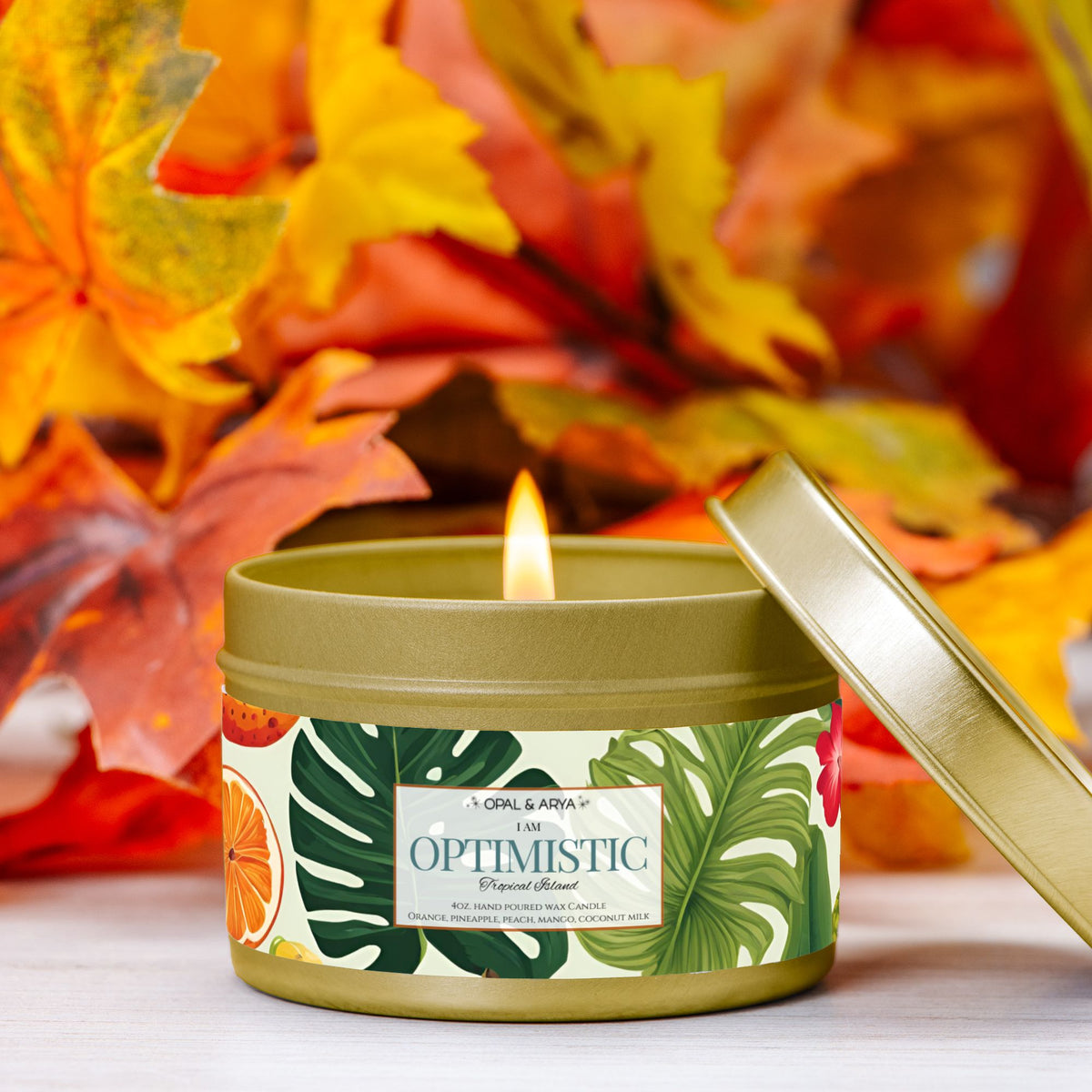 Tropical Island 4oz Tin Candle - OPTIMISTIC