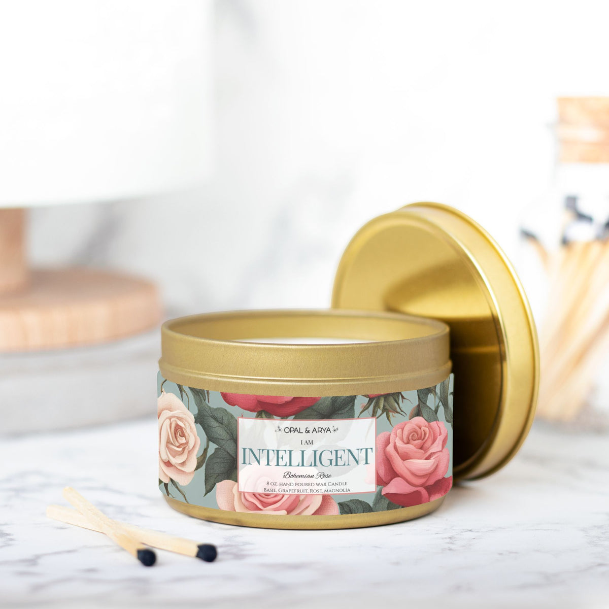 Bohemian Rose - Intelligent - 8oz Tin Candle