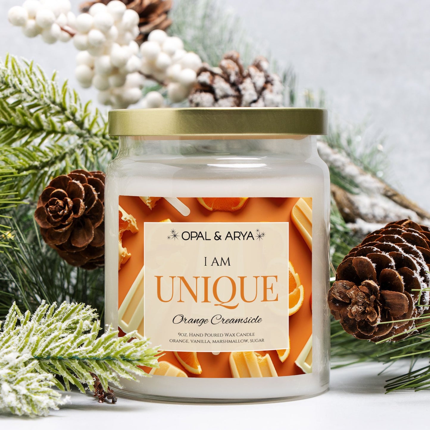 Orange Creamsicle - Unique - 9oz Apothecary Jar Candle