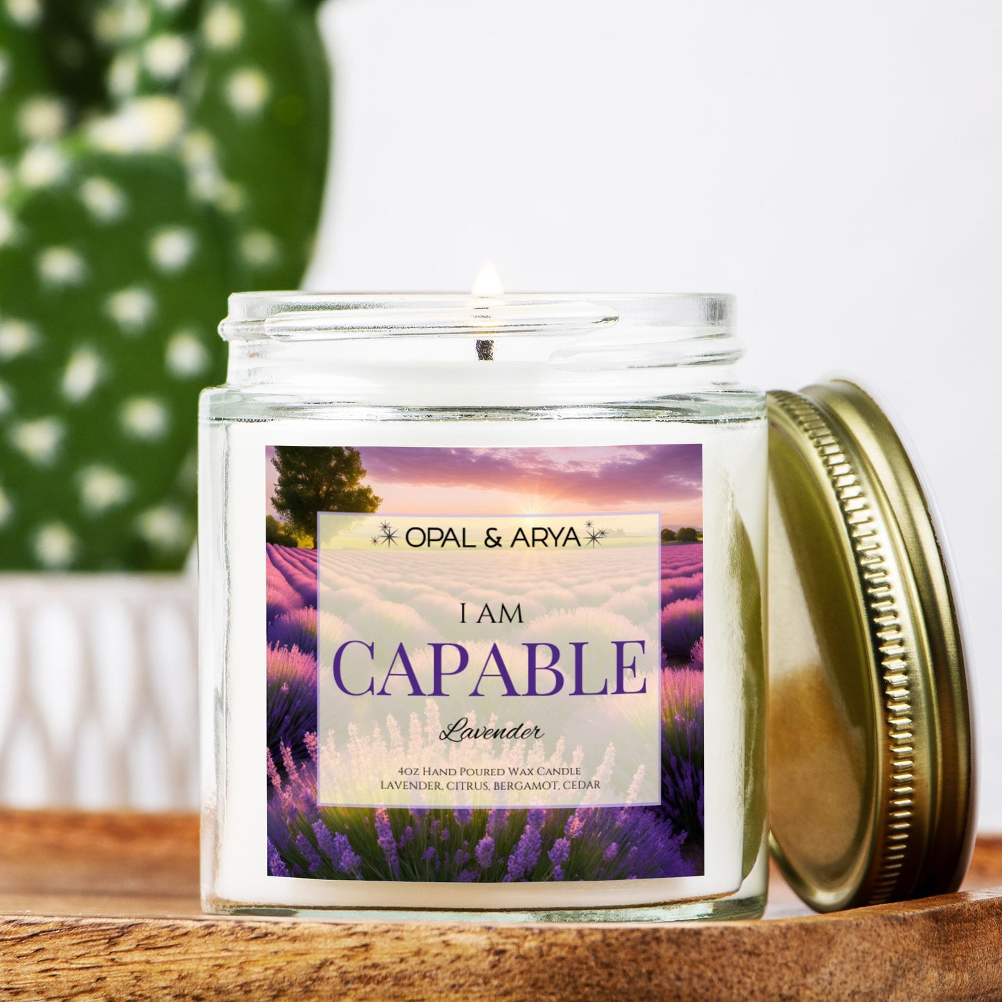 4oz Lavender Clear Jar Candle - CAPABLE