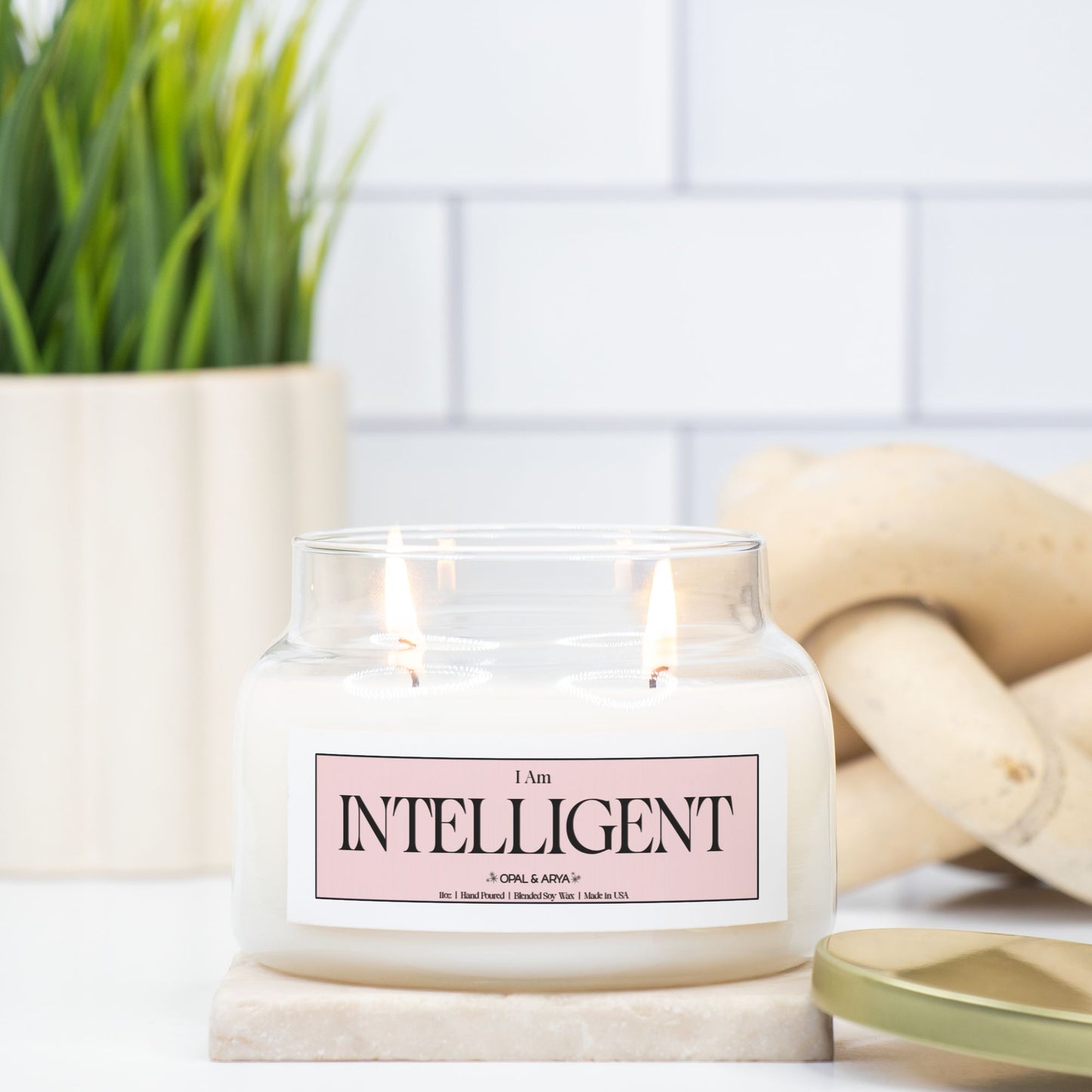 I Am Intelligent Double Wick Apothecary Jar Candle