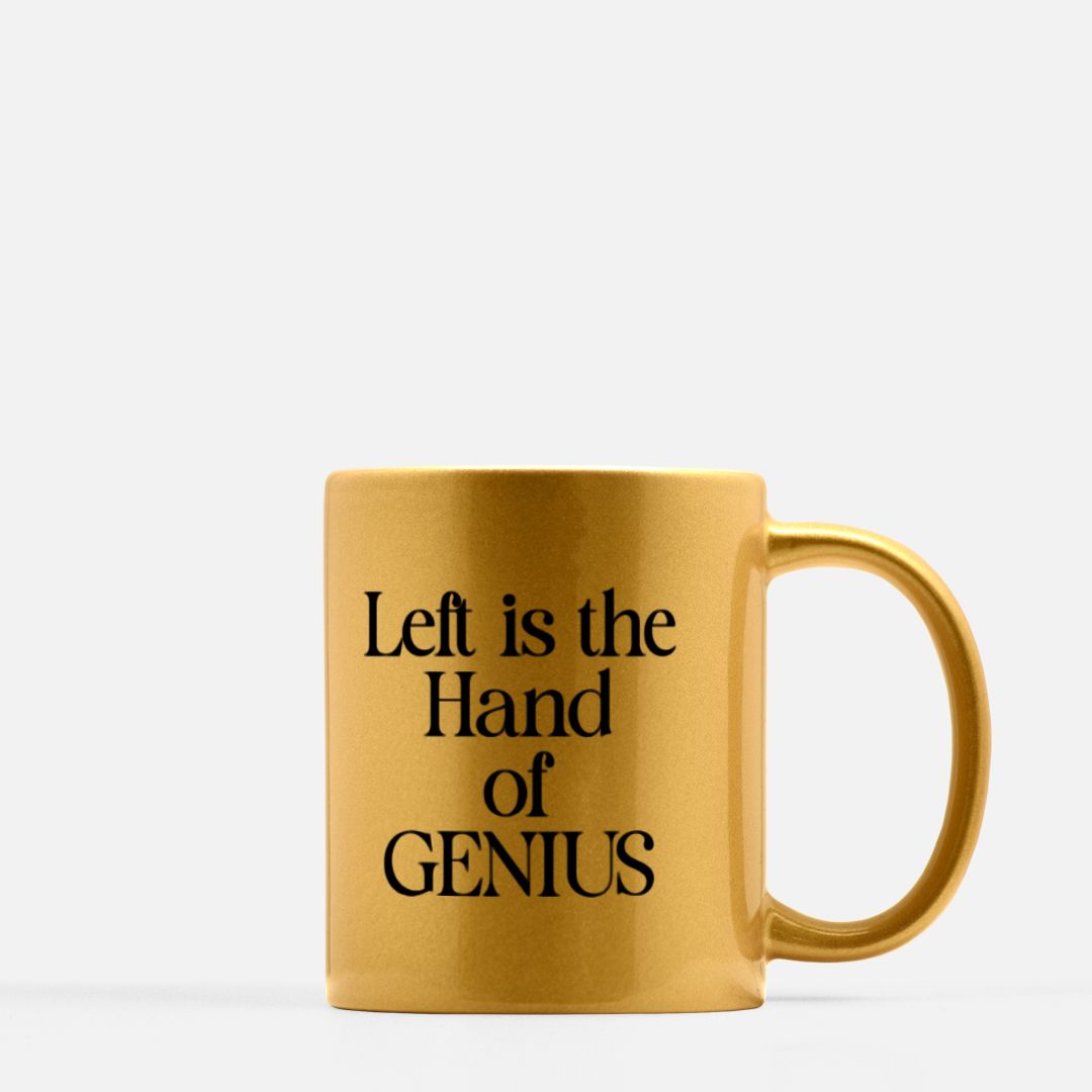 Left is the Hand of GENIUS Metallic Mug - Gold