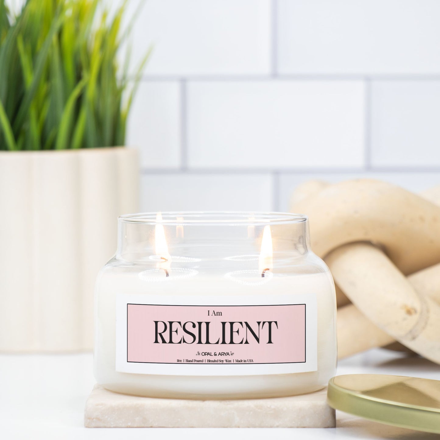 I Am Resilient Double Wick Apothecary Jar Candle