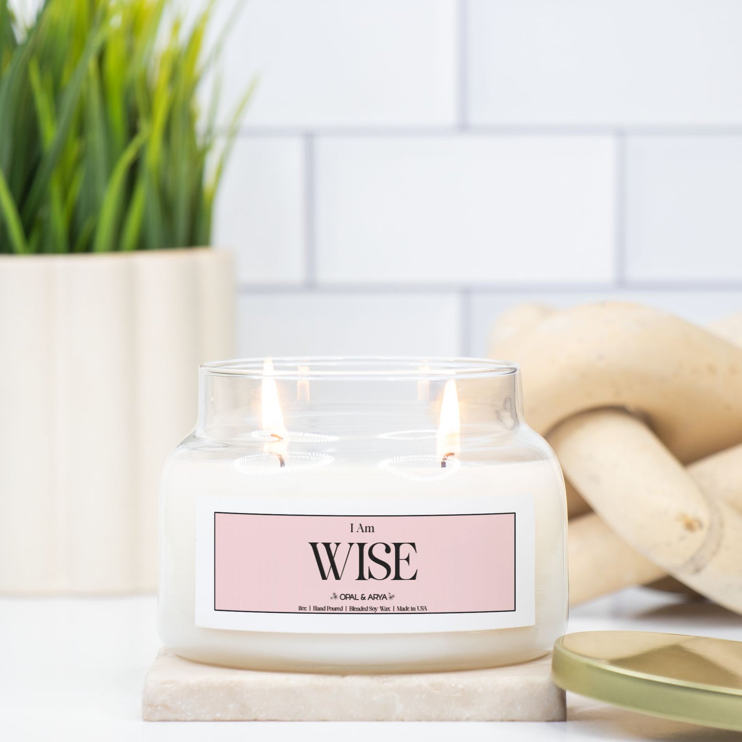 I Am Wise Double Wick Apothecary Jar Candle