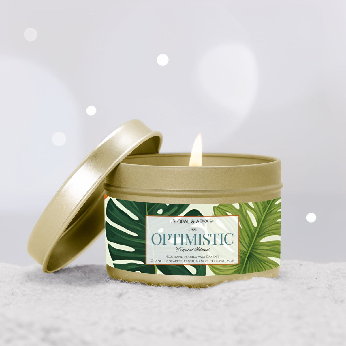 Tropical Island 4oz Tin Candle - OPTIMISTIC