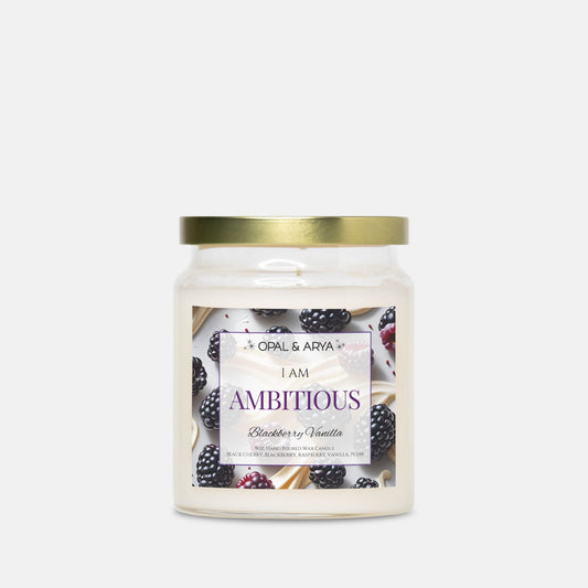 Blackberry Vanilla - Ambitious - 9oz Apothecary Jar Candle