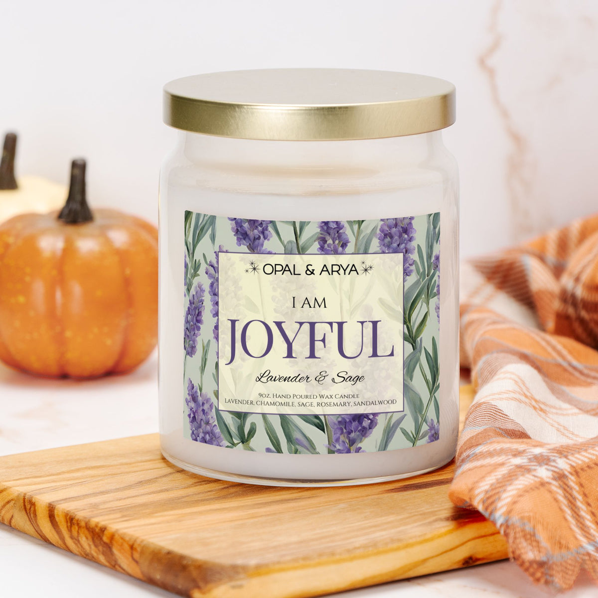 Lavender & Sage - Joyful - 9oz Apothecary Jar Candle