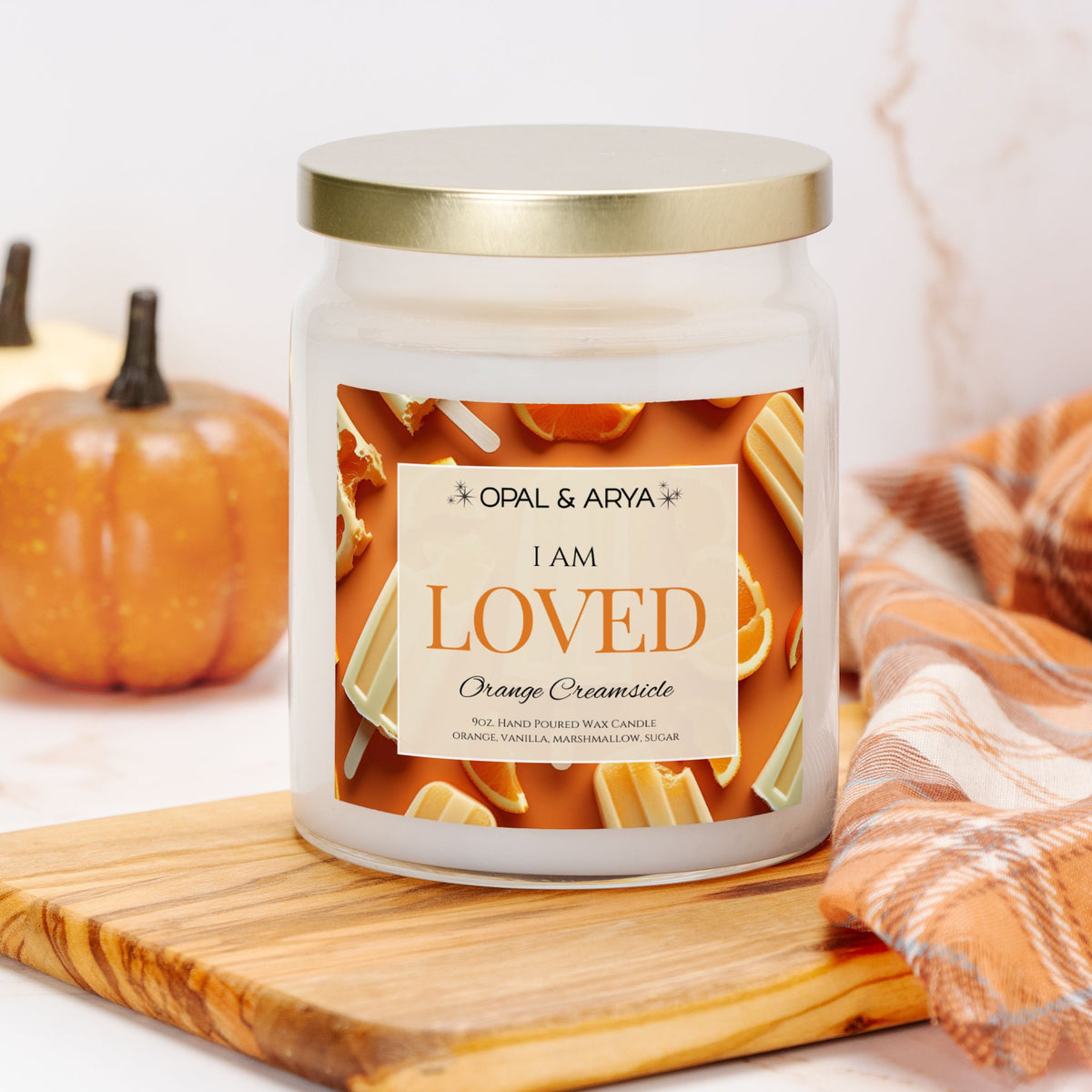 Orange Creamsicle - Loved - 9oz Apothecary Jar Candle