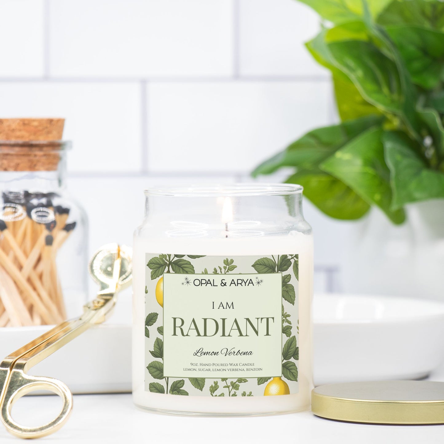 Lemon Verbena - Radiant - 9oz Apothecary Jar Candle